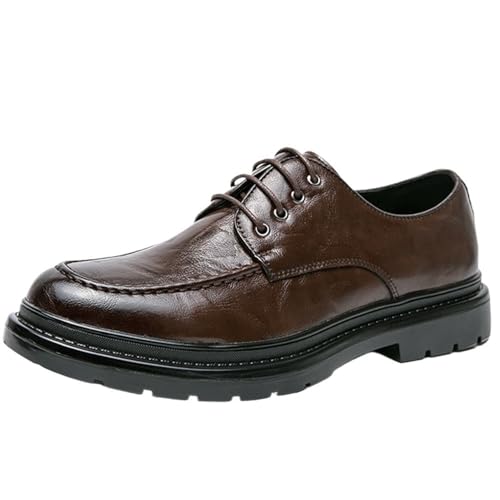 Mens Genuine Leather Oxford Dress Shoes Lace Up Business Formal Derby Shoes