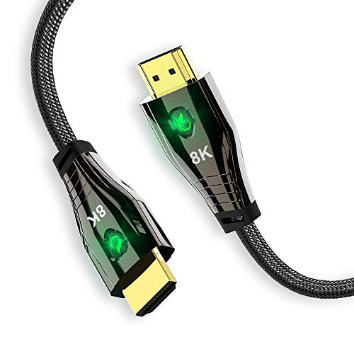🔥 CABLEDECONN 3M 10FT 8K HDMI2.1 Cable UHD 48Gbps 8K@60Hz 4K@120Hz with LED Indication HDCP2.2 4:4:4 HDR 3D eARC Compatible with HDMI Laptops PS4 SetTop Box HDTVs Projectors