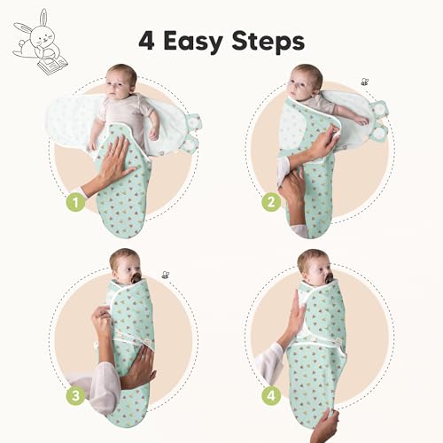 Image of 3-Pack Organic Baby Swaddle Sleep Sacks - Swaddles for Newborns, Infant 0-3 Months, Baby Girls, Boys, Soft & Snug Newborn Sleep Sack, Nursery Swaddling Blankets (Beach Day, OS)