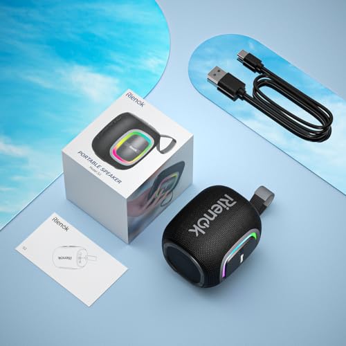 RIENOK Bluetooth Speaker Wireless Portable Waterproof Speaker with Lights FM Radio 15-Hour Playtime Bluetooth 5.3 TF Card USB Playback Mini for Home Garden Party Camping Travel - Image 7