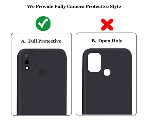 Image of A rtistque Liquid Silicone Back Cover Case for Infinix Hot 10 Play Matte Shockproof TPU Soft Flexible with Camera Protection - Black