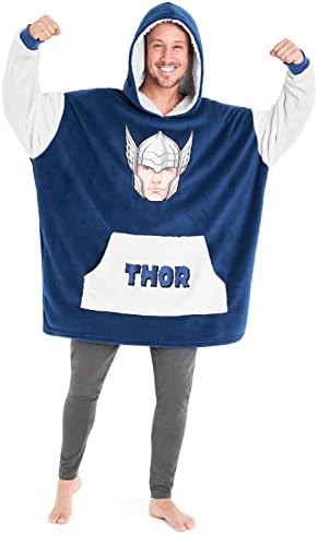 Marvel Oversized Hoodie Blanket for Men Avengers Black Panther Captain America