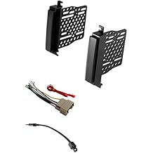 Double Din Car Stereo Kit, Wire Harness, and AM/FM Radio Antenna Adapter - Made for 2011-2013 Dodge Durango, Jeep Grand Cherokee 1 Pack