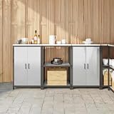 Wicterencia Aufbewahrungsset für die Küche HATTEM 3-teilig Edelstahl Silber mit Stauraum, modernes Design, einfache Montage, ideal für Speisekammer, Vitrine, Unterschrank und mehrzweck Kücheinsatz