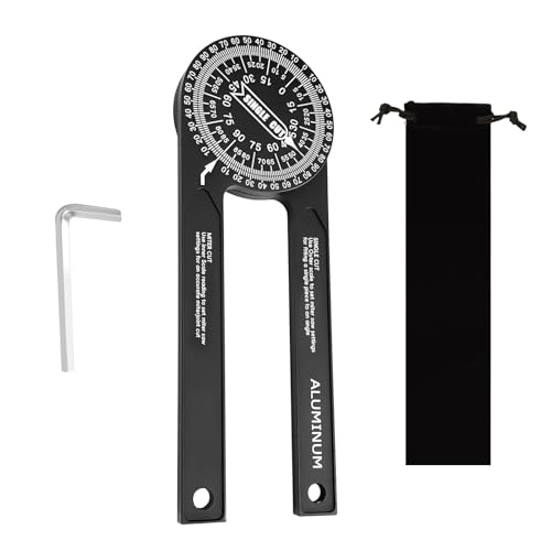 Flintronic Aluminum Angle Finder 7 Inch Miter Saw Protractor Tool 360 Protractor Digital Gauge Featuring Miter Gauge for Inside Outside Corner Carpenters Plumbers Building Trades