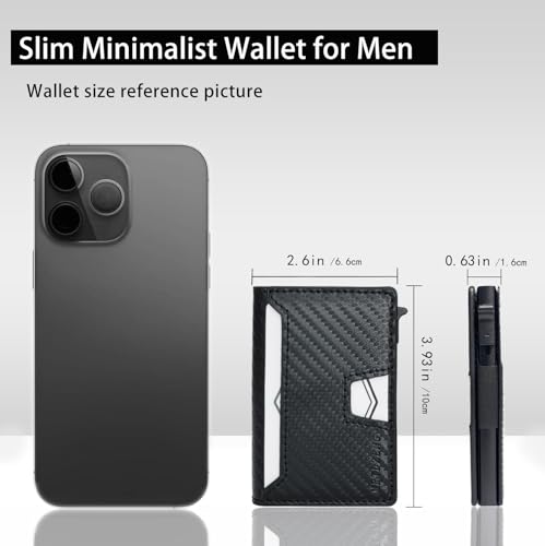 Pop Up Wallet for Men, RFID Blocking Men’s Wallet, Slim Compact Wallet with ID Window, Minimalist Bi-Fold Men’s Wallet, Smart Aluminum Credit Card Holder2