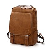 Mochila Para Notebooks E Trabalho Executiva - Material Couro, Espaco Para Até Notebook 16', Estilo Sofisticado, Multi Bolsos, Resistente a Chuva (Urban Classic, Brown)