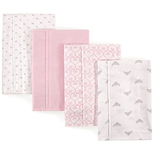 Image of Luvable Friends Unisex Baby Cotton Flannel Burp Cloths, Tiara, One Size
