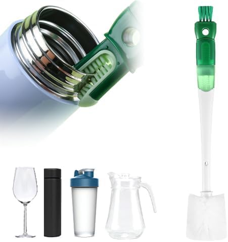 Multifunctional Water Bottle Cleaning Brush, Cleaning Brushes For Small Spaces,Water Bottle Cleaning Brush,Straw Cleaner Brush for Long Narrow Neck Bottles,Baby Bottles,Tumblers (Green)