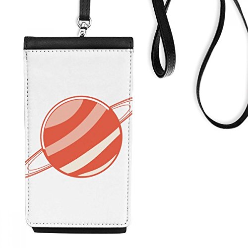 Téléphone noir porte-monnaie avec motif saturne pour les sorties