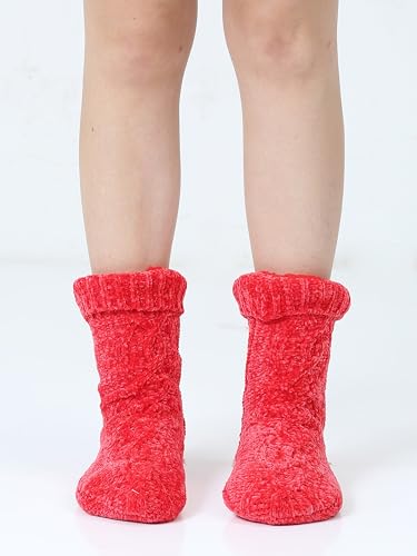 Image of Heat Logic Women's Thermal Socks, Hiking Warm Winter Thick Thermal Crew, Cozy, Cabin & Boot Socks, With & Without Grippers