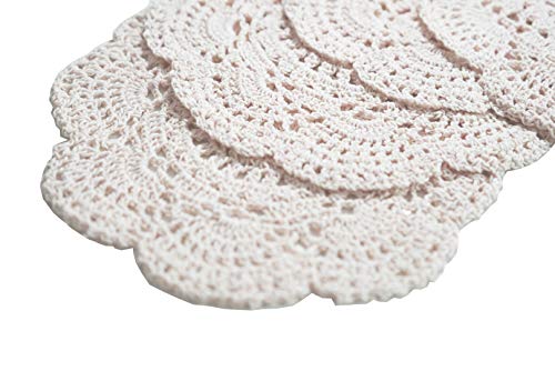 Phantomon 8 Inch Doilies Crochet Round Lace Doily Handmade Placemats 100% Cotton Crocheted Coasters thumb #3