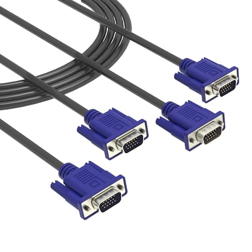 Kado 5ft VGA Cable, 2-Pack High Speed 1920x1080 FHD 60Hz, Male-to-Male 1.5m