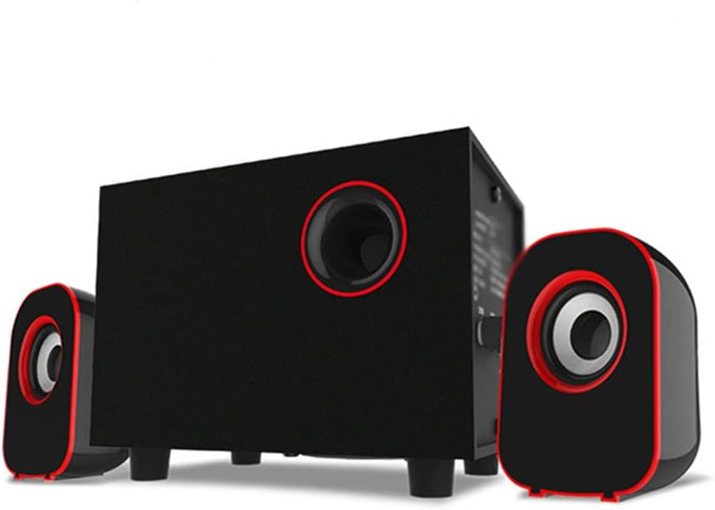 Multimedia 2.1 Desktop Computer Speaker LED Light Heavy Bass Subwoofer Home USB Power Supply for PC Laptop Cellphone