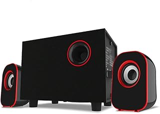 WODMB Multimedia 2.1 Desktop Computer Speaker LED Light Heavy Bass Subwoofer Home USB Power Supply for PC Laptop Cellphone