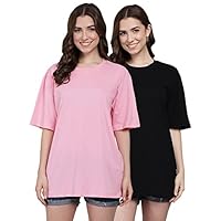 FUNDAY FASHION Women’s Pure Cotton Casual Oversized Printed Loose T Shirt/Women Boyfriend Tshirt