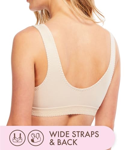 Carole Martin Full-Freedom Front Closure Bra, Perfect Wireless Cotton Sleep Bras for Women2