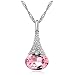 HuntGold 1X Artificial Rhinestone Diamond Crystal Pendant Chain Necklace Lovers Gift(pink)