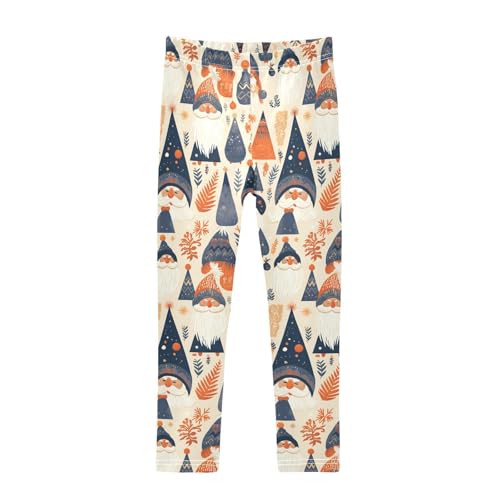 KLL Christmas Card Funny Gnomes Scandinavian Flat Toddler Girl Cotton Pants Comfortable High Waisted Athleisure Pants Gym