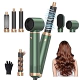 Hair Styler Set, Hairstyler 5 in 1, föhn 5 in 1 Haarstyler Mit Rundbürstenföhn Haarstyler Warmluftbürste Föhn Lockenstab Luft Thermal Brush Für Glätten, Trocknen, Volumen, Locken