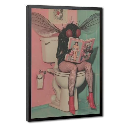 Impression sur toile de mouches pour égayer une salle de bain triste - Tableau 30x45 cm