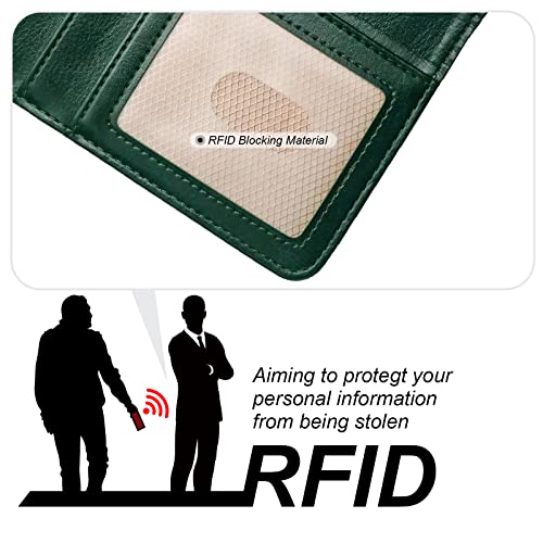 Bocasal Detachable Wallet Case for iPhone 14 Pro Max RFID Blocking Card Slots Holder Premium PU Leather Magnetic Kickstand Shockproof Wrist Strap Removable Flip Protective Cover 5G 6.7 inch (Green) by Bocasal - Image 5