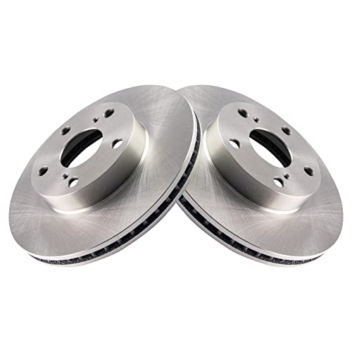 Image of TRQ Front Brake Pad and Rotor Set Semi Metallic Vented Rotors | For 2005-2015 Toyota Tacoma