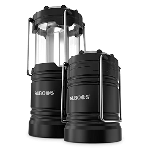 SUBOOS Linternas LED con pilas [paquete de 2] – 2 x más brillantes con base magnética y gancho plegable, lámpara de camping portátil