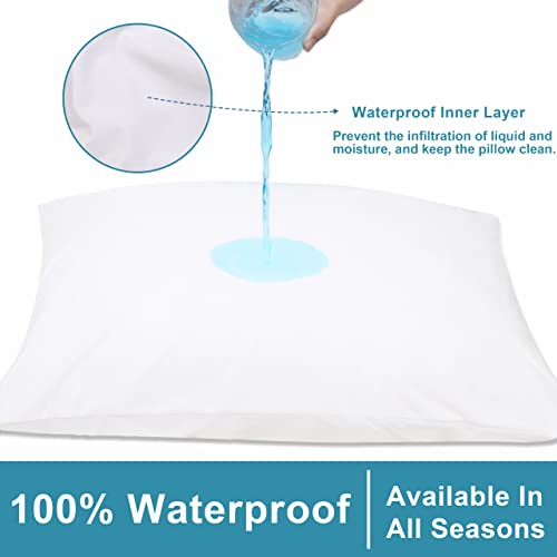 Ntbay AUSNTMFWPPC-S-WHITE 4 Pack Zippered Waterproof Standard Pillow Protectors thumb #2