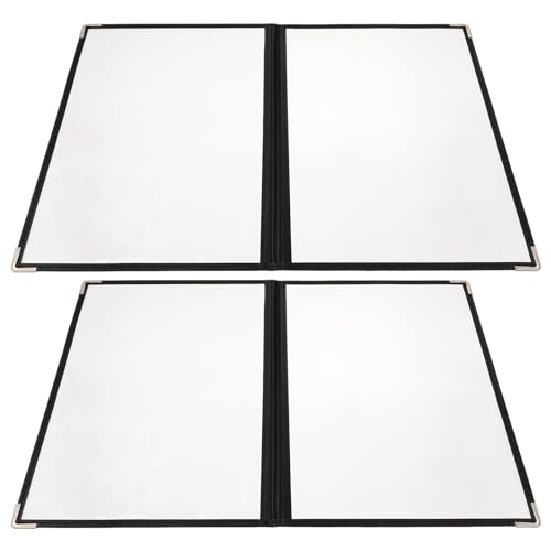 PRETYZOOM 2pcs Menu Covers for Restaurants Sleeves 2 Page Menu Folders PVC Binder Cover Clear Plastic Menu Protector Transparent Bar Cafe Menu Book Holder