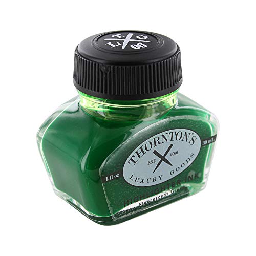 Thornton's Luxury Goods Fountain Pen Ink Bottles 30Ml Highlighting Green Suitable For All Brands International Standard Bottled Ink Premium Refill For Calligraphy Pens Smooth Writing #TOP1