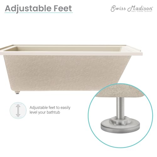 Image of Swiss Madison Voltaire 60 inch x 30 inch Left-Hand Drain Alcove Bathtub in Bisque