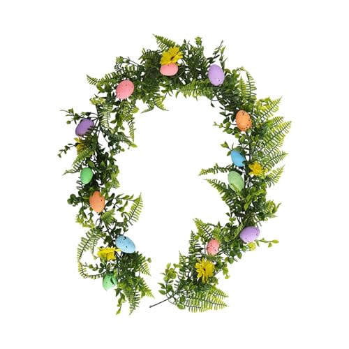 Generic Guirlande d'oeufs de pâques artificiels, guirlande de fleurs de pâques, couronne de printemps, œuf Floral, guirlande, modèle A