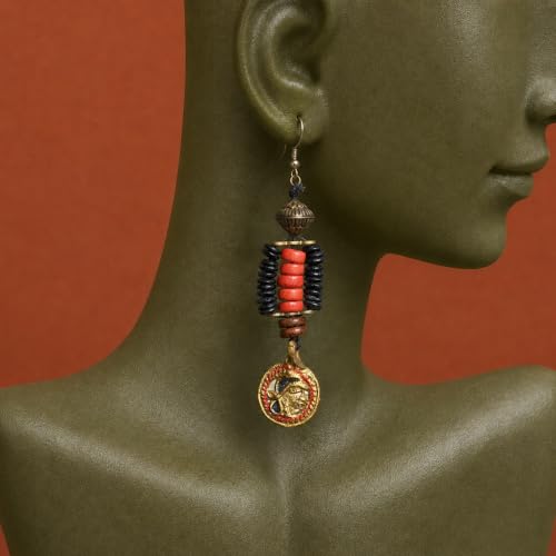 Image of Handcrafted Tribal & Dhokra Art Earrings Collection for Women - Royal Boho Statement Designs in Brass, Wooden, Beaded & Geometric Styles