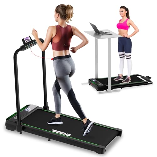 TODO Tapis de Course électrique,Tapis de Marche Pliable Inclinable 1-12 KM/H,avec télécommande,écran LCD et Mains Courantes,Walking Pad Compact pour la Maison et Le Bureau