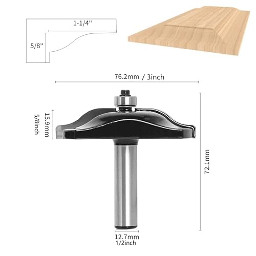 Sinoprotool 3Pcs Router Bit Set 1/2 Inch Shank, Ogee Rail And Stile Router Bits, Raised Panel Cabinet Door Making Router Bits, Cemented Carbide Router Bits, For Woodworking, Door&Window #TOP3