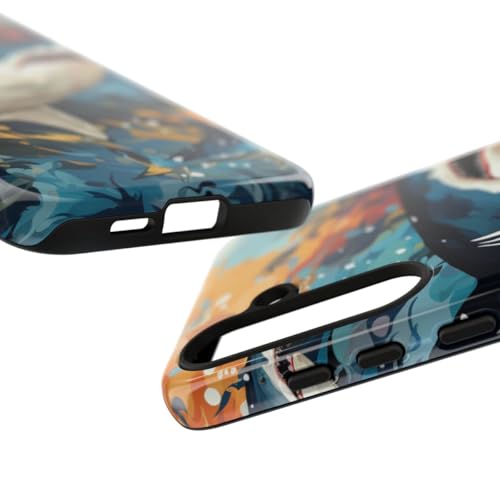 Coque Samsung S24 Plus requin abstrait pour passionnés d'océan