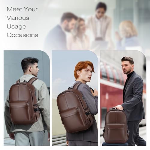 SPAHER Leder Rucksack Schulrucksack Reiserucksack Handgepäck Wizzair Easyjet Rucksack 15,6 Zoll Laptoprucksack Backpack Tagesrucksack Casual Backpack Daypack Geschenk für Damen Herren