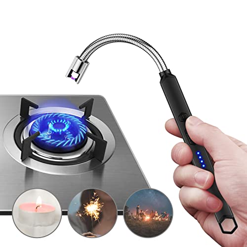 Iuire Candle Lighter Electric Rechargeable Arc Lighter With Flexible Neck (Black) #TOP1