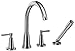 Riobel PN PA12 4-piece deck-mount tub filler with hand shower