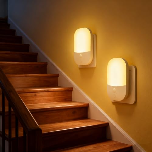 Luz nocturna con sensor de crepúsculo, [lote de 2] luces LED de luz nocturna, brillo ajustable, 3 modos, luz nocturna infantil para dormitorio, cocina, pasillo, escalera, salón, blanco cálido 3000 K