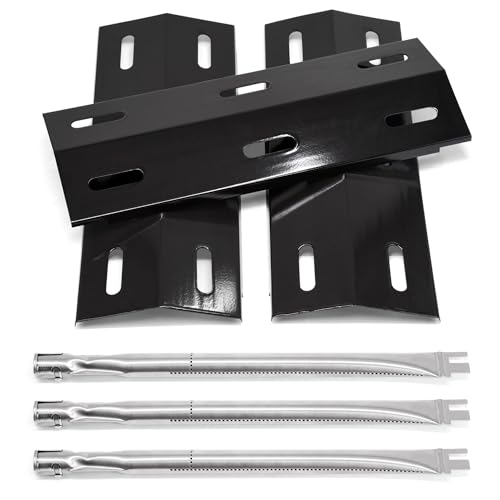 Hipoilk Grill Replacement Parts for Ducane 30400040 Parts, Repair Kit for Ducane Gas Barbecue Grill 3100, 3200, 3400, Burner Tubes and Porcelain Steel Heat Plates Shield