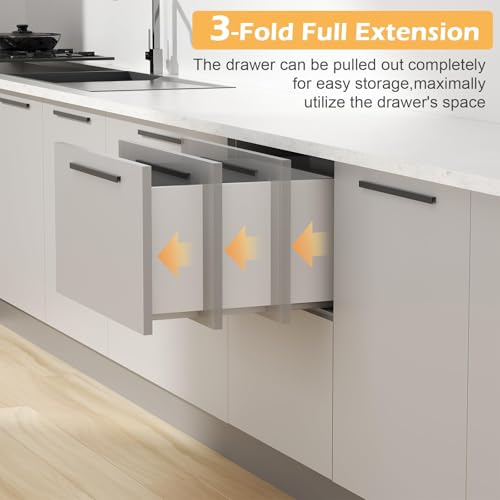 Correderas de montaje inferior de 35cm y guías de triple extensión 4