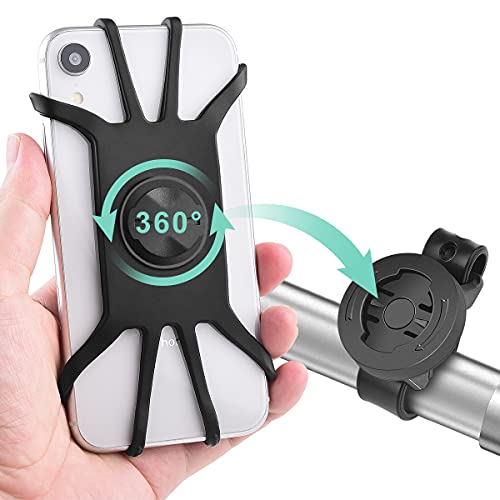 Diyife Support Téléphone Vélo [Rotation à 360 °], Base Amovible Adaptée Garmin GPS, Universel Silicone Réglable Support Vélo/Moto du Guidon, Convient à Tous Les 4,0-6,5 Pouces Smartphones