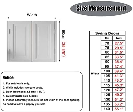 Solid Wood Swing Doors for Cafe & Bar, Auto-Close Interior Saloon Doors, Durable Barn Style Entry Doors for Porch & Restaurant, Elegant Cafe Decor