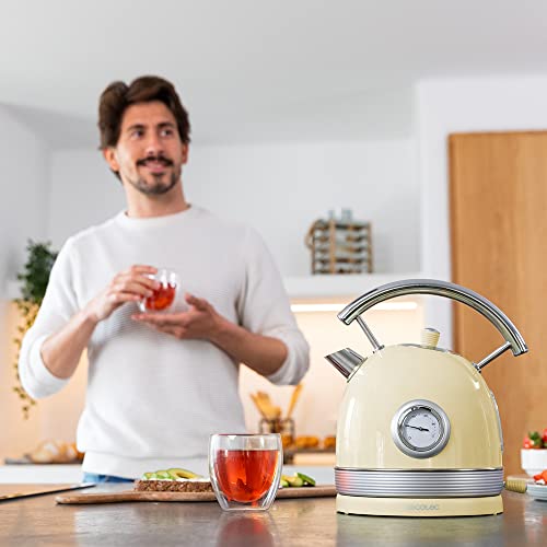 Cecotec Vattenkokare ThermoSense 420 - Gul, 1,8L, Vintage Design