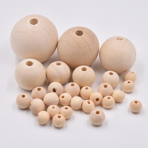LJHG Elija 8/10/12/14 / 16/18 / 20mm de Madera Espaciador de Madera Color Natural Cuentas de Madera ecológicas DIY Joyería Haciendo Hechos a mano-16mm 20pcs Cover