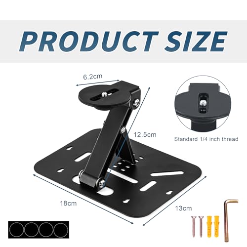Beamer Halterung Ständer, Projektor Halterung, Desktop Projektorhalterung, Ständer Stativ Halterung 360°Drehbar, für Projektor Wall Ceiling Mount mit 1/4 Zoll Schraubschnittstelle Projektorhalter
