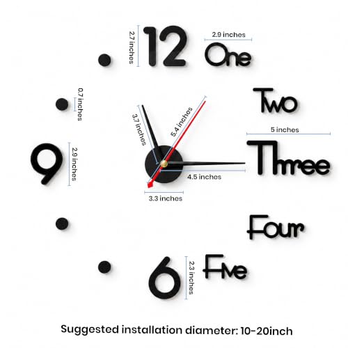 Image of Sehaz Artworks DIY Borderless Silent Wall Clock for Bed Room - 30 X 30 Cm