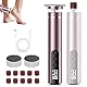 Hornhautentferner Elektrisch, 2 in 1 Elektrischer Hornhautentferner für Füße & Nagelpflege mit LCD Display und 9 Stufen, Wiederaufladbare Foot Glow Hornhaut Entferner für rissige Fersen,Hornha